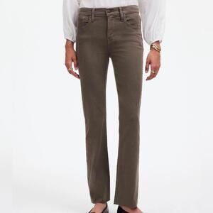 Madewell Kick Out Crop Jeans in Driftwood Brown